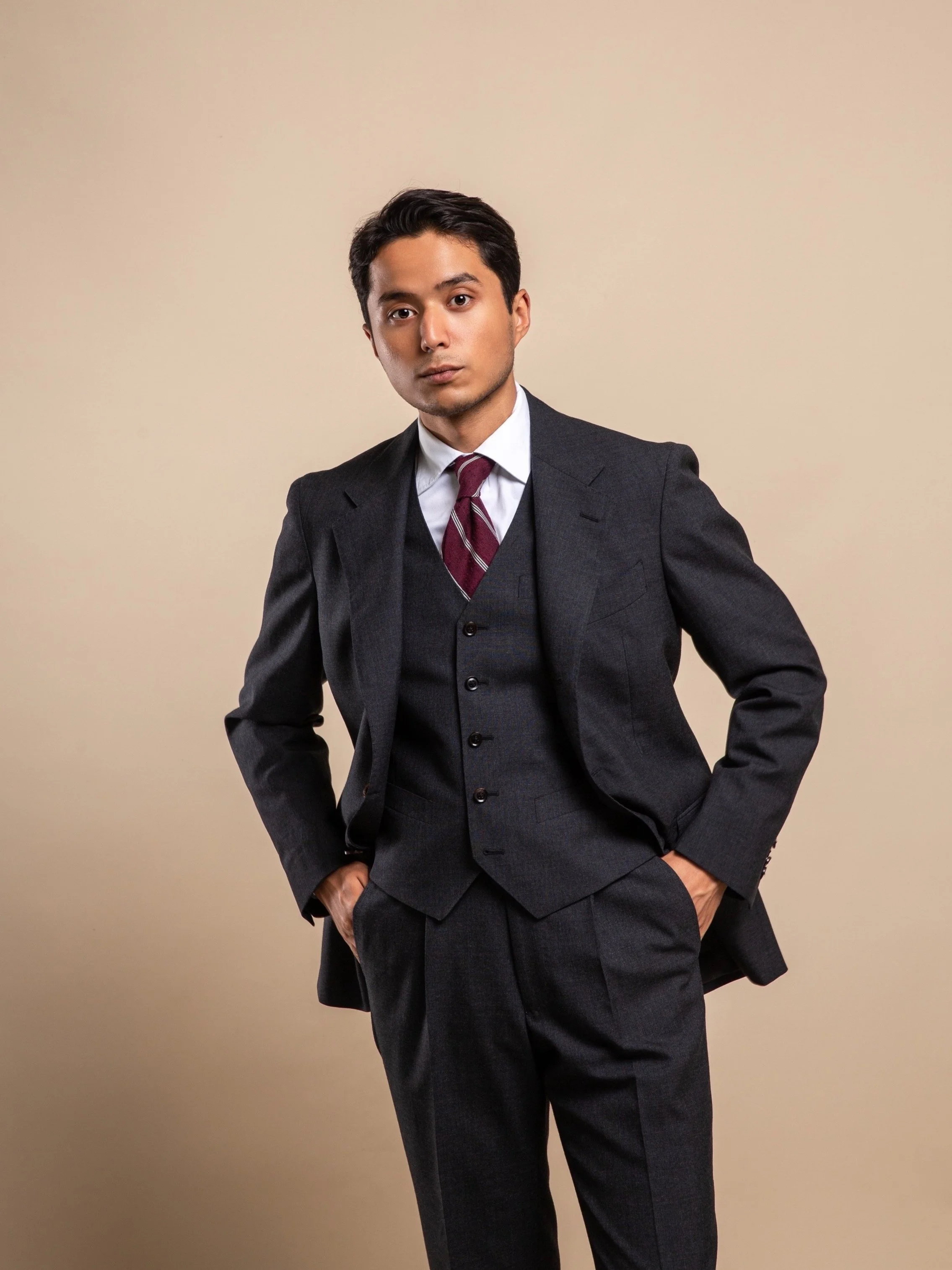 Alfred Brown Dark Grey 4 Season Suit — Principle M